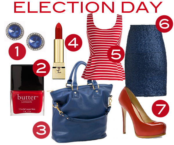 Trending Tuesday: Election Day Fashion, Patriotic fashion outfits, blue sequin skirt, Red white & blue fashion