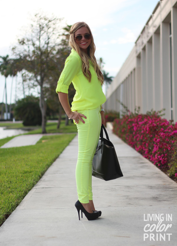 Styling Spring Denim: Neon // Living In Color Print