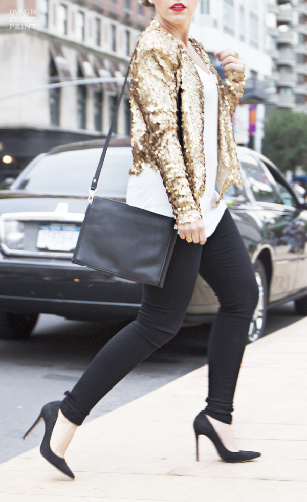 NYFW | Gold Sequin Jacket