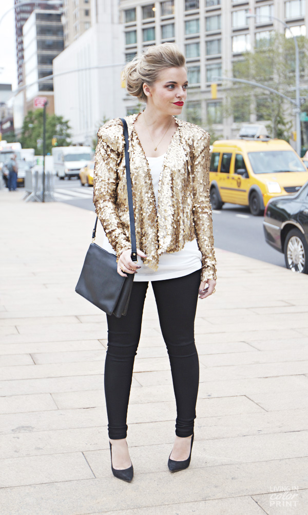 NYFW | Gold Sequin Jacket