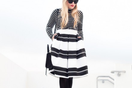 black-and-white-stripe-midi-skirt