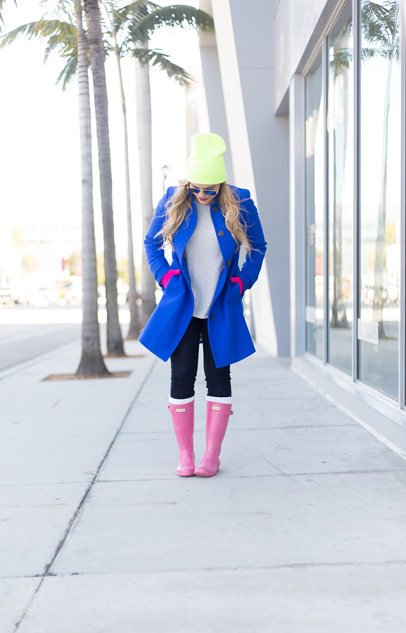 cobalt-coat-pink-hunter-boots-brights-for-winter