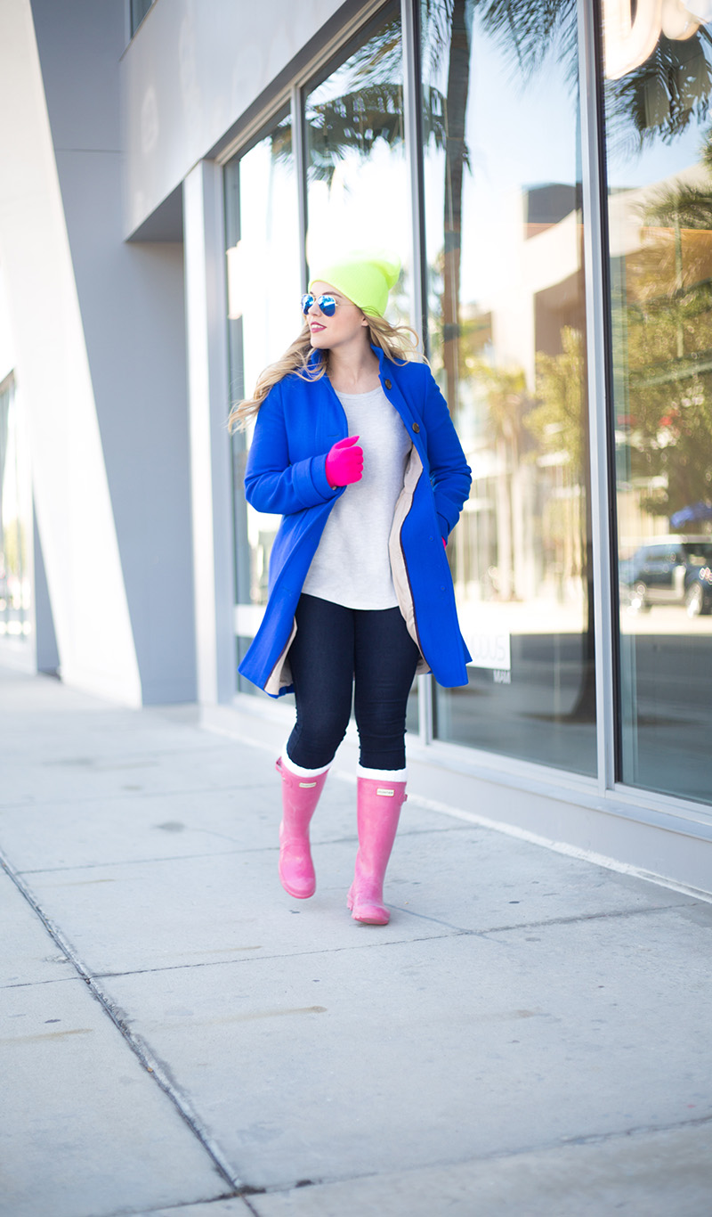 cobalt-coat-pink-hunter-boots-brights-for-winter