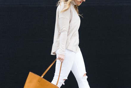 beige turtleneck tunic top