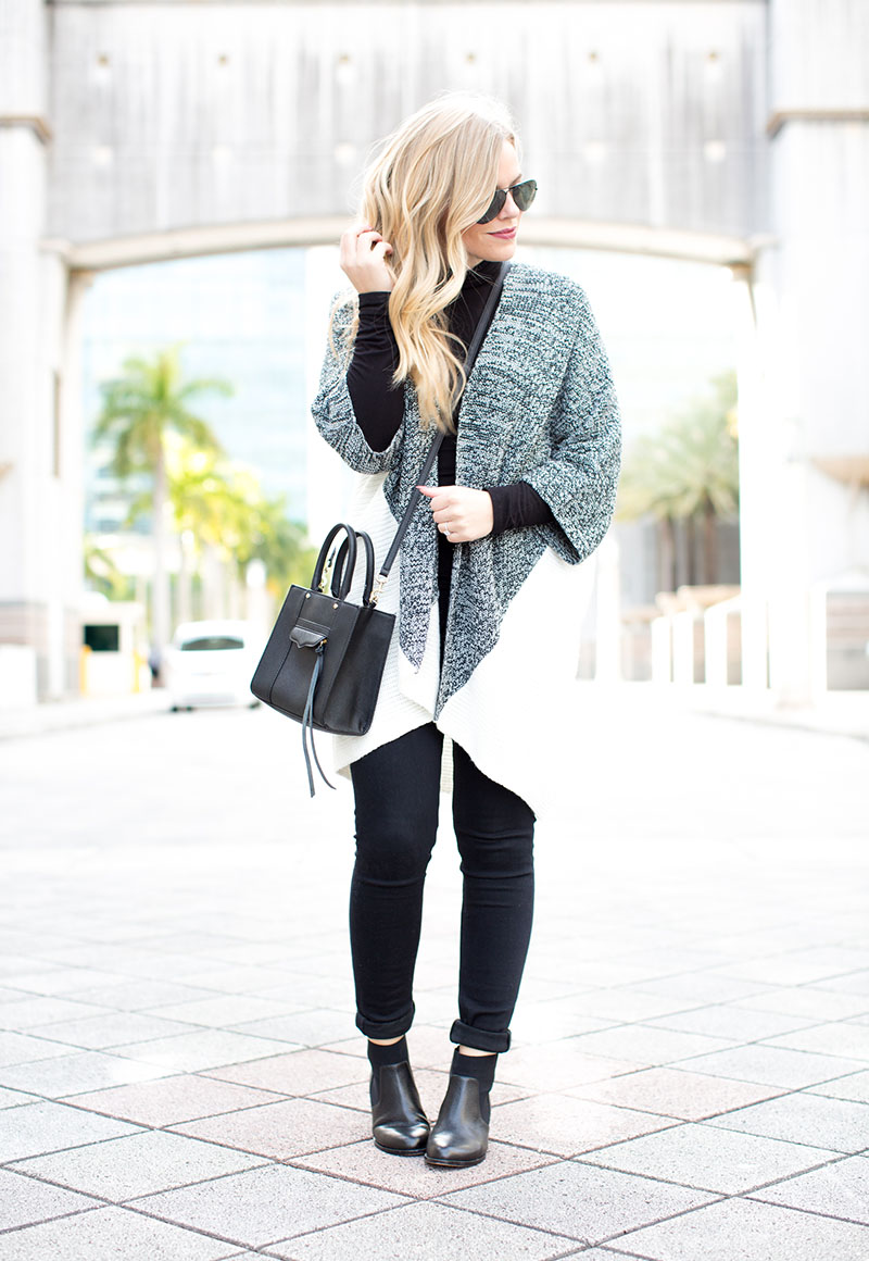 Colorblock black and white Cardigan