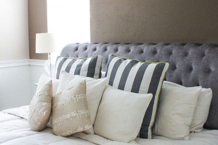 greys + browns master bedroom, ace hardware adobe hut