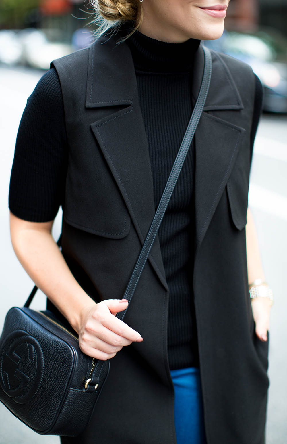 black sleepless duster + black turtleneck 