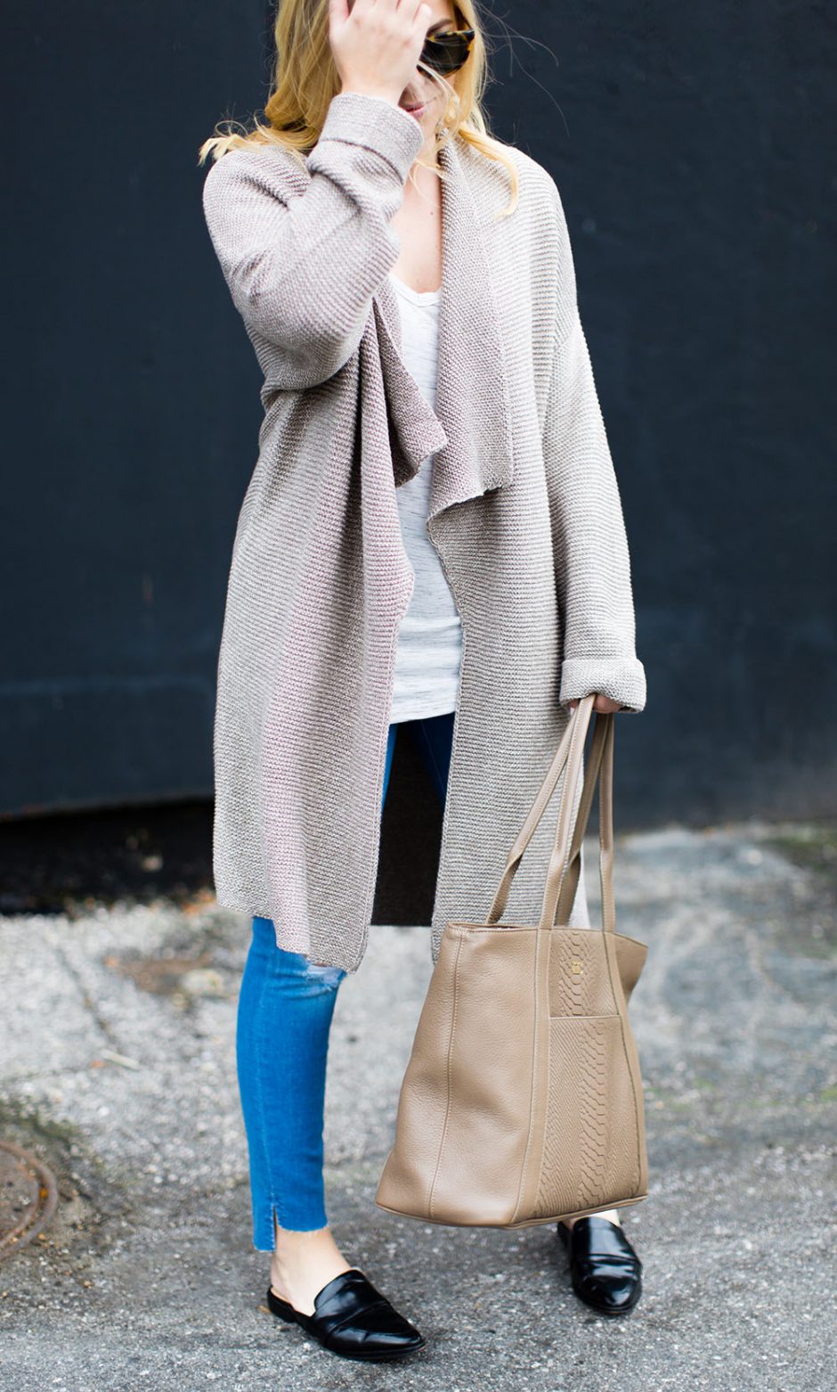 Oatmeal Cardigan | Living In Color Print