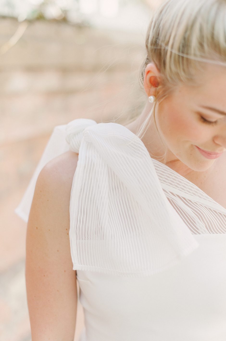 White Shoulder Bow Dress | Downtown Charleston
