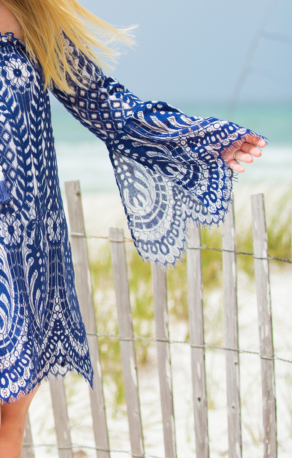 Red Carter Embroidered Coverup