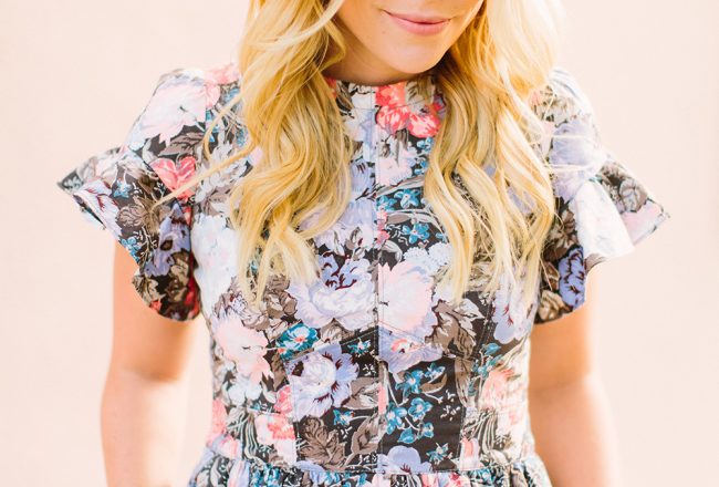 Flora Bow Back Dress | Living In Color Print