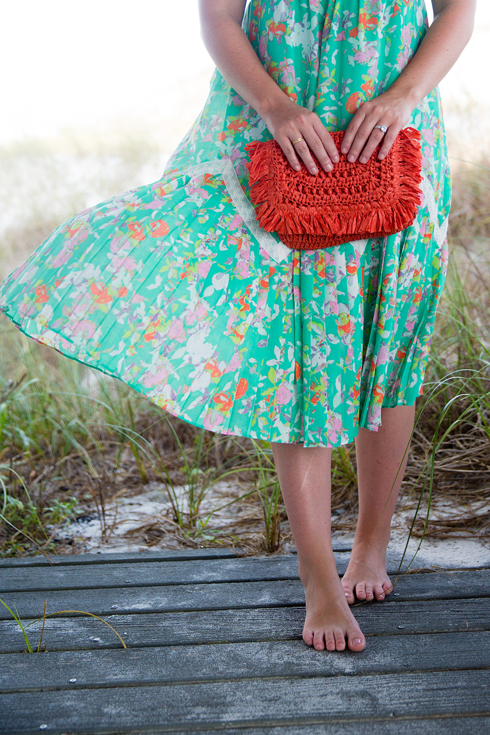 Green Floral Midi Coverup
