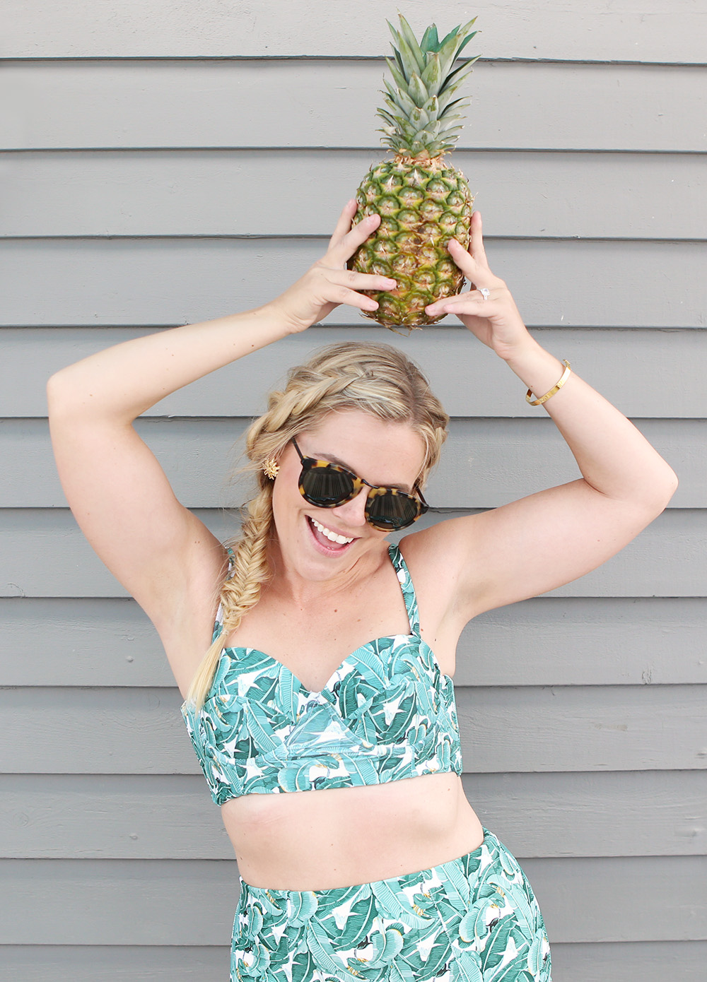 Palm Print Bathing Suit